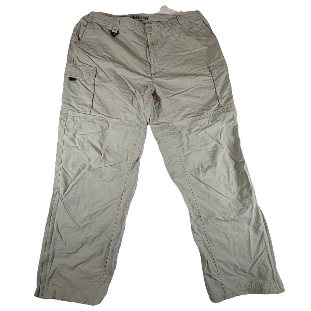 Columbia Pants Men's XL Beige PFG Omni Shade Convertible GRT Ankle Zip Fishing